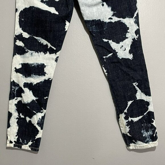Current Elliott Skinny Jeans Women Size 26 Dark Cloud Cow Acid Bleach Moto Biker - Picture 12 of 12